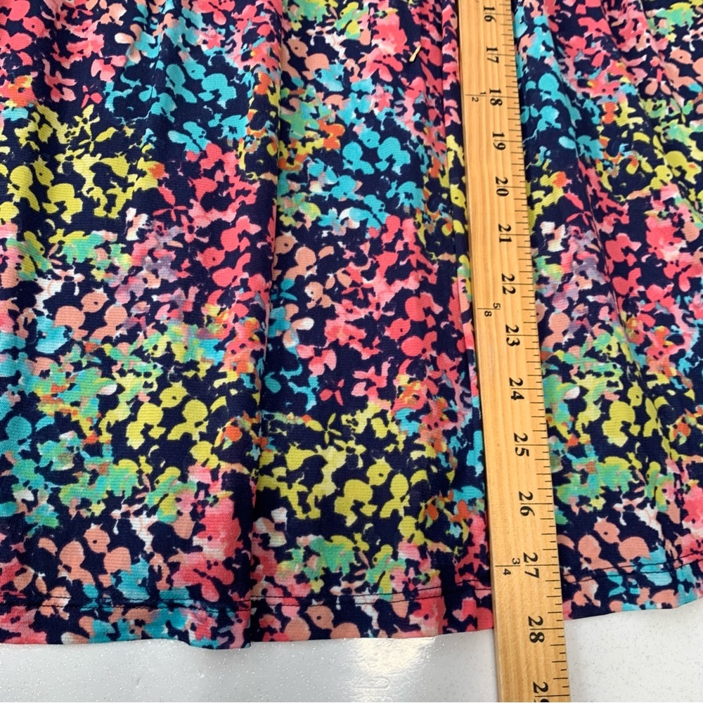 Kate Hill Skirt 2X Colorful Abstract Stretch Elastic Waist Lined Ruffle Office - Picture 7 of 7